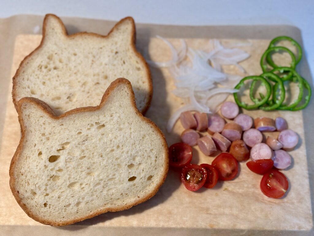 ねこねこ食パンの断面と具材