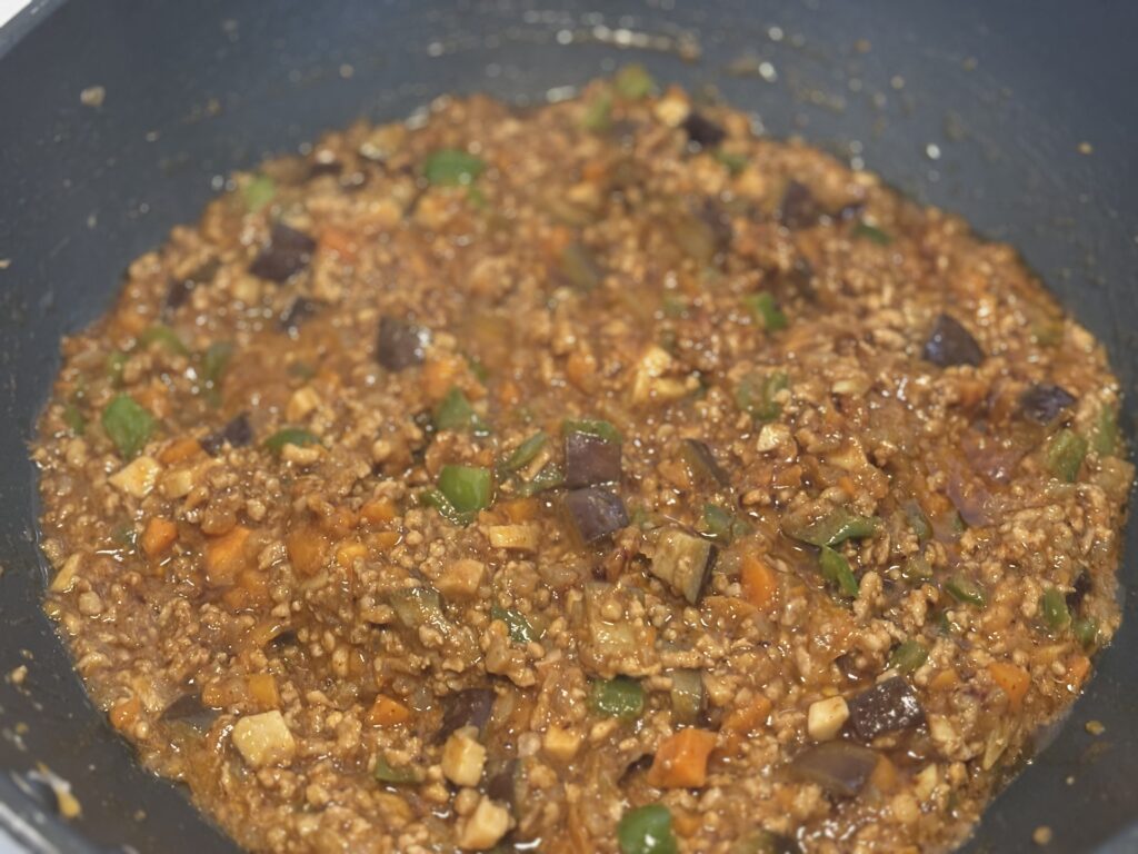 仕上げ直前のキーマカレー