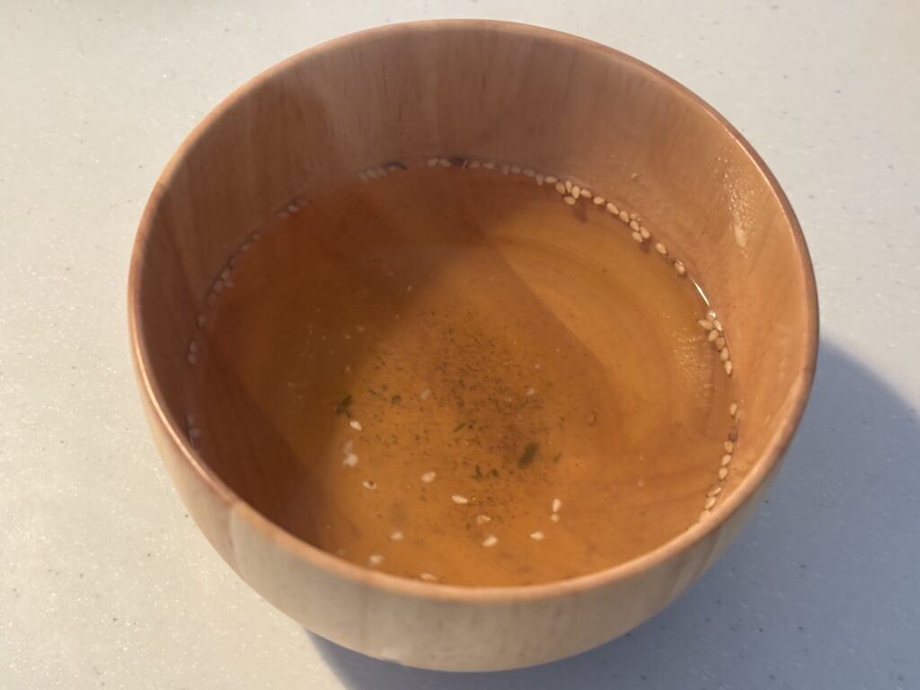 だしスープ出来上がりの写真