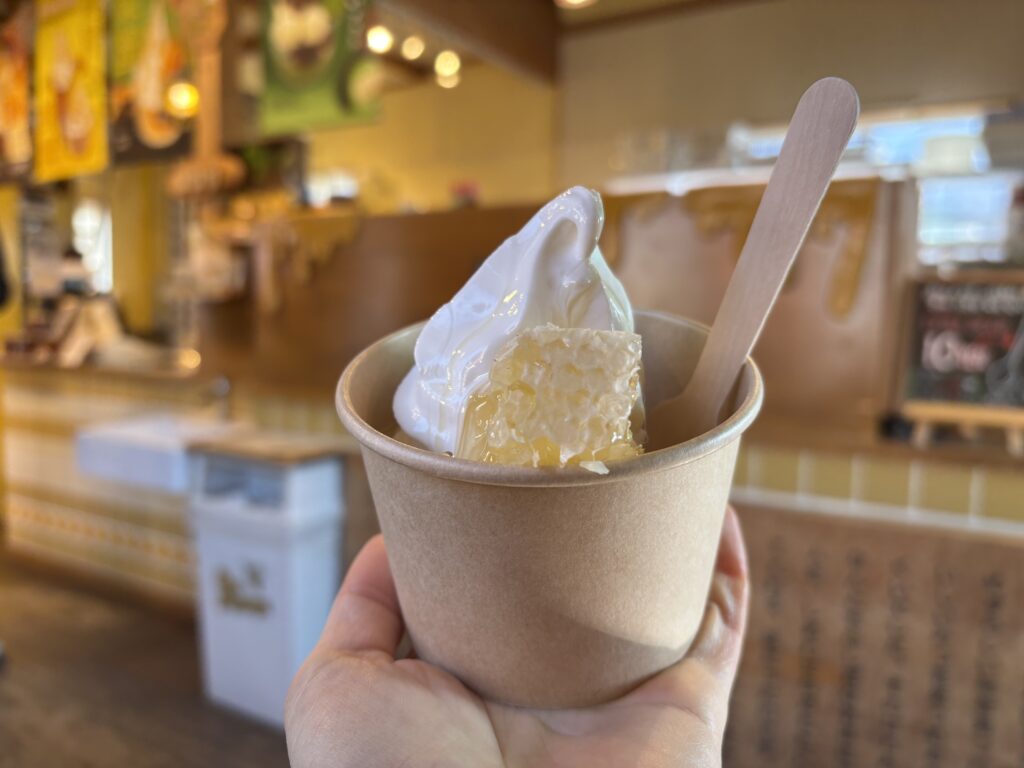 巣蜜ソフトクリームの全体像の写真