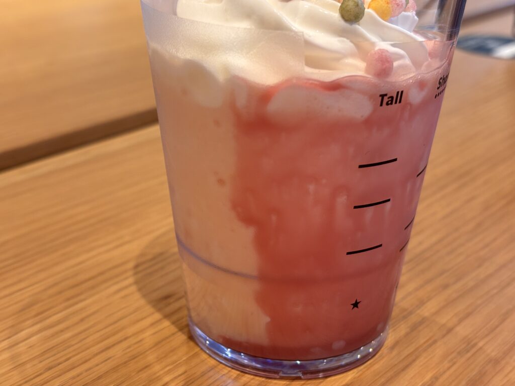 フラペチーノを横から見たアップ写真