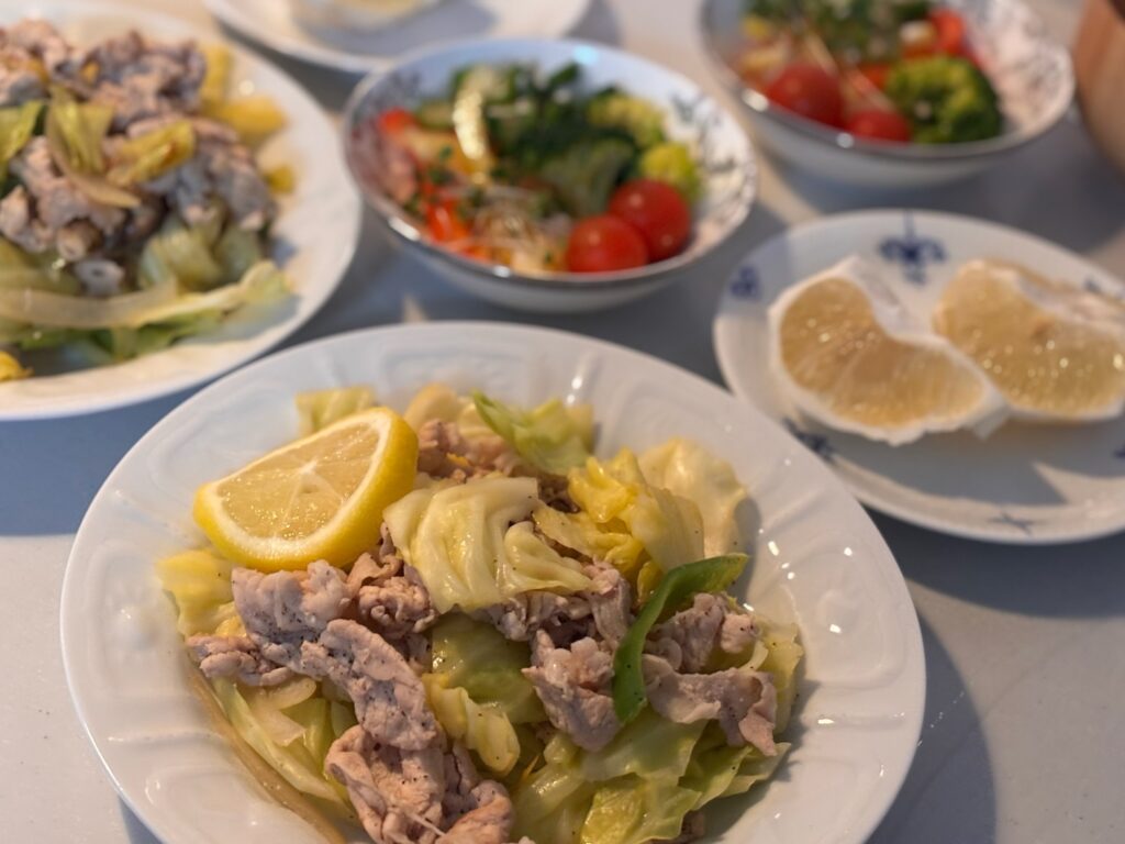 夜ごはんの写真（野菜炒め）